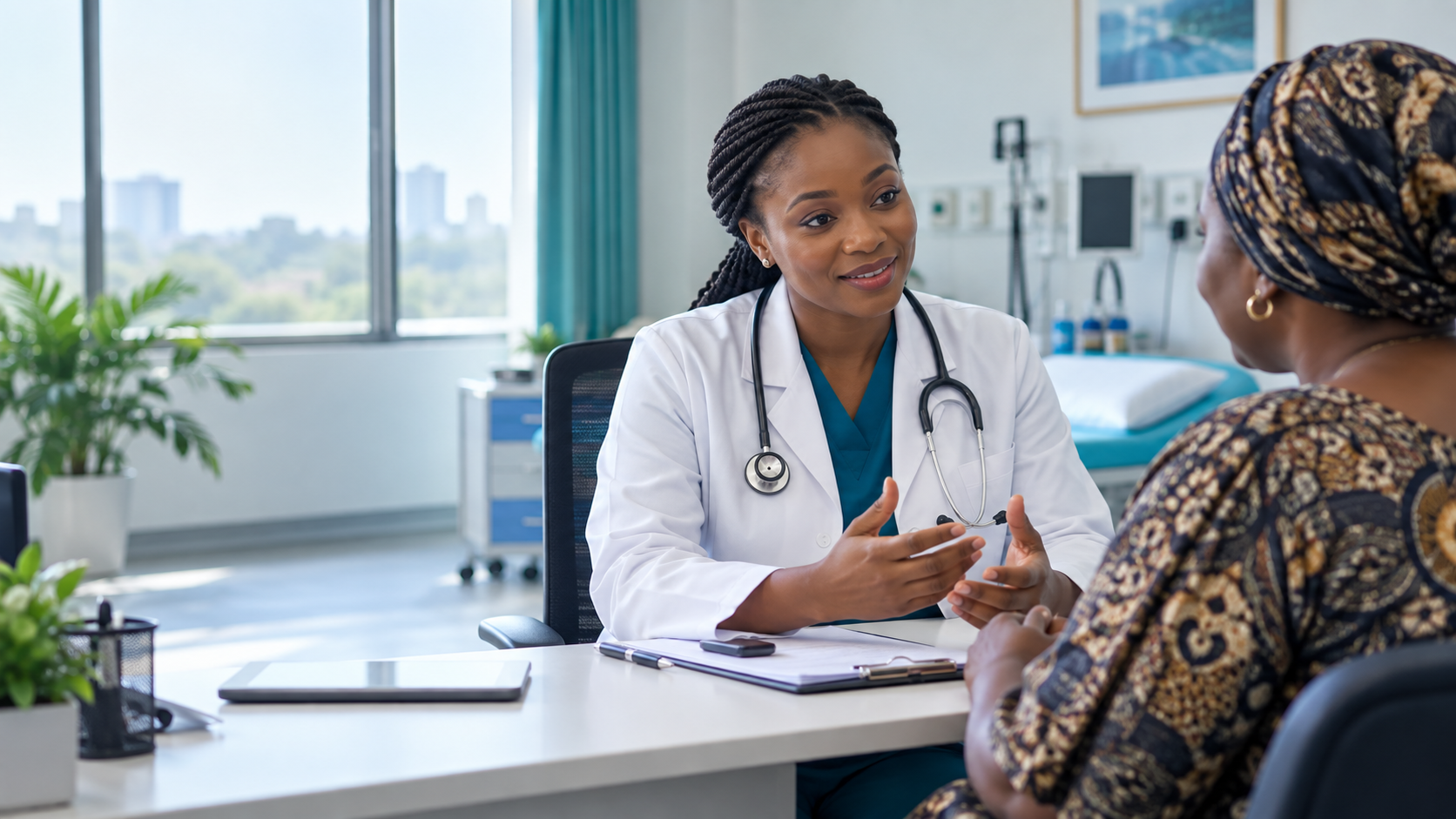 Doctor speaking with a patient